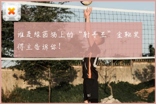谁是绿茵场上的“射手王”金靴奖得主告诉你！